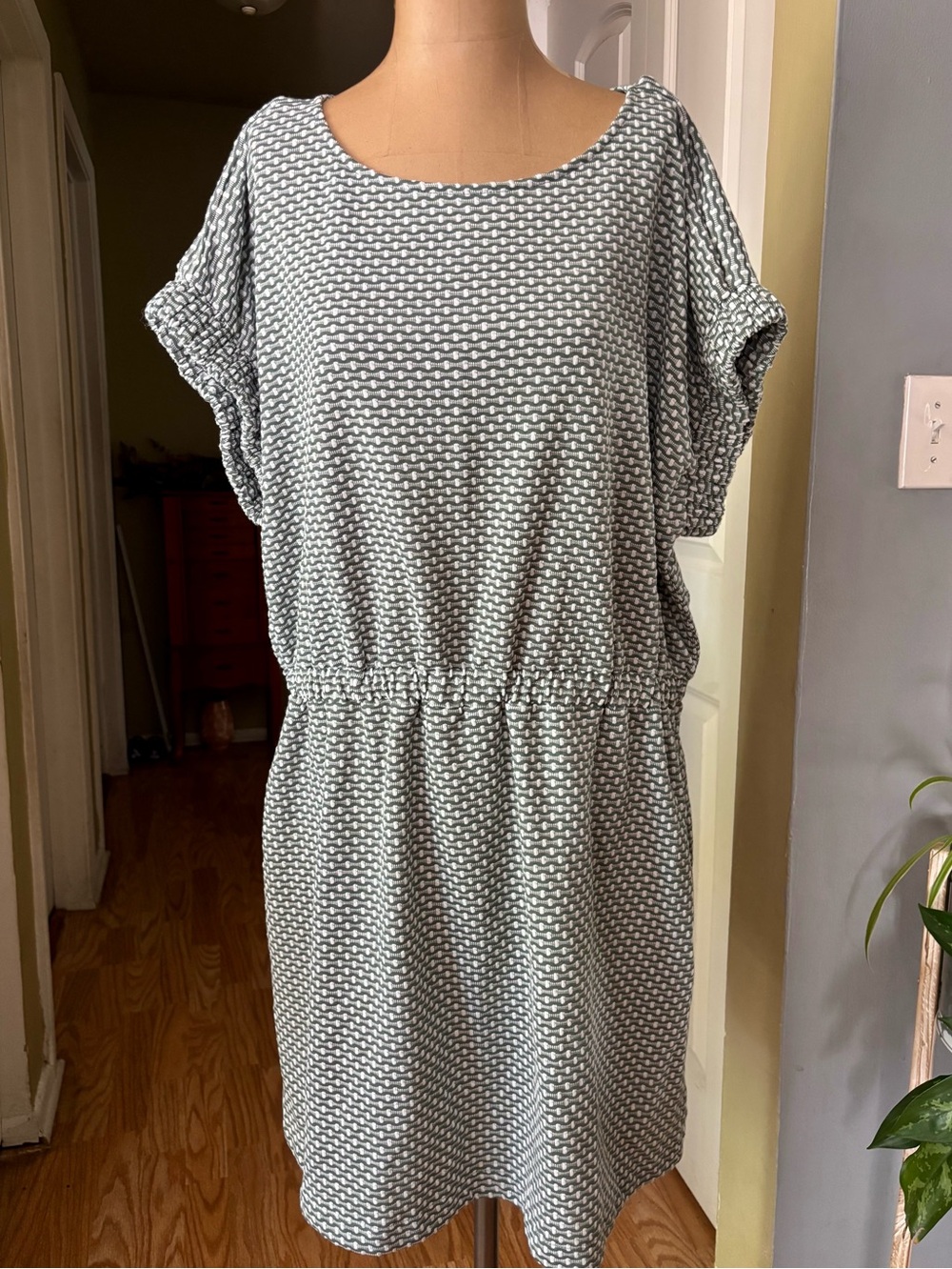 LOFT Geo Mini Pocket Tee Dress Summer Beachy Femenine XL - Picture 9 of 13